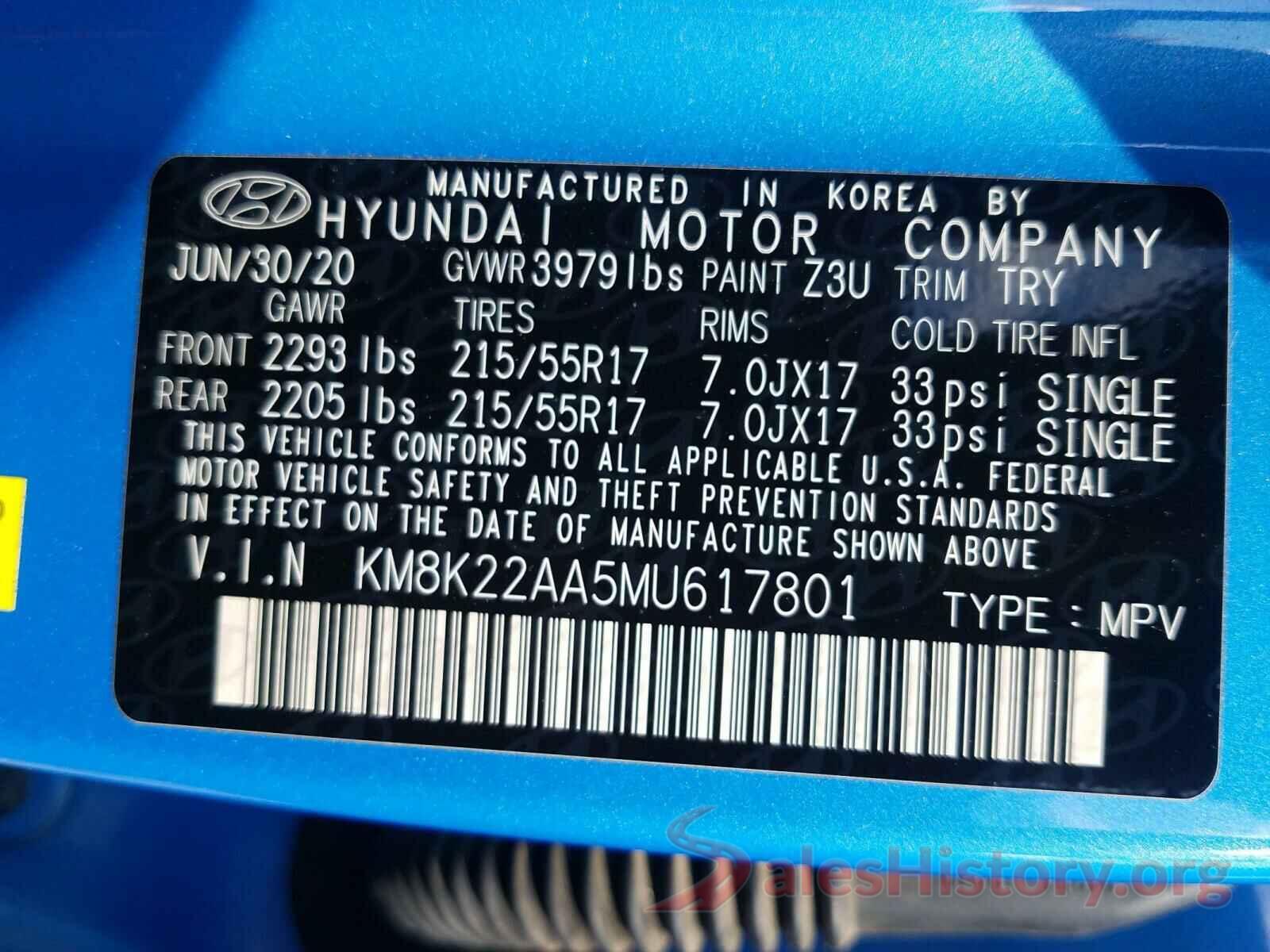 KM8K22AA5MU617801 2021 HYUNDAI KONA