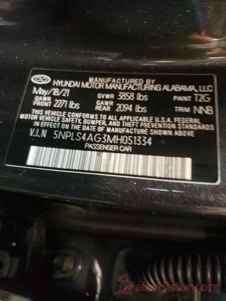 5NPLS4AG3MH051334 2021 HYUNDAI ELANTRA