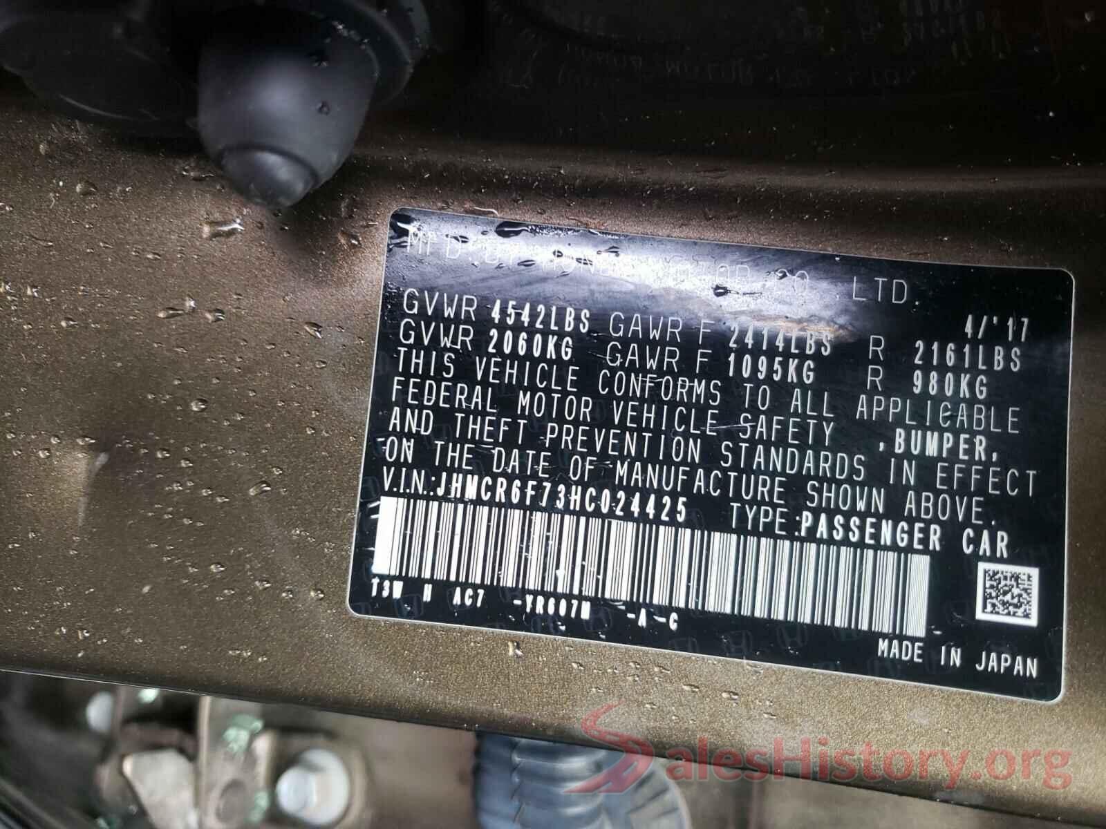 JHMCR6F73HC024425 2017 HONDA ACCORD