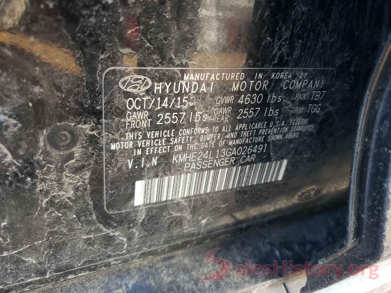 KMHE24L13GA026491 2016 HYUNDAI SONATA