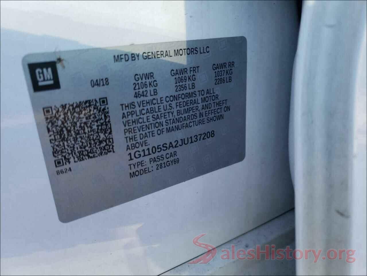 1G1105SA2JU137208 2018 CHEVROLET IMPALA