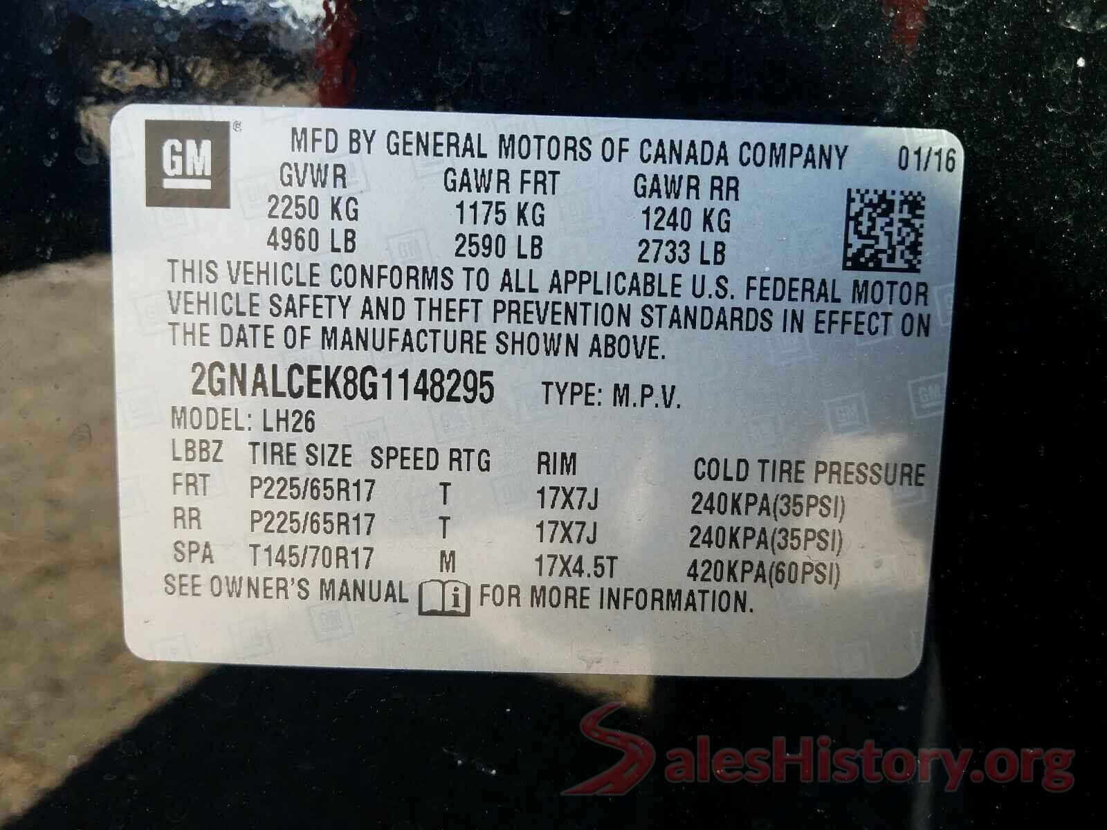 2GNALCEK8G1148295 2016 CHEVROLET EQUINOX