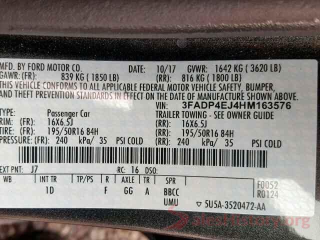 3FADP4EJ4HM163576 2017 FORD FIESTA