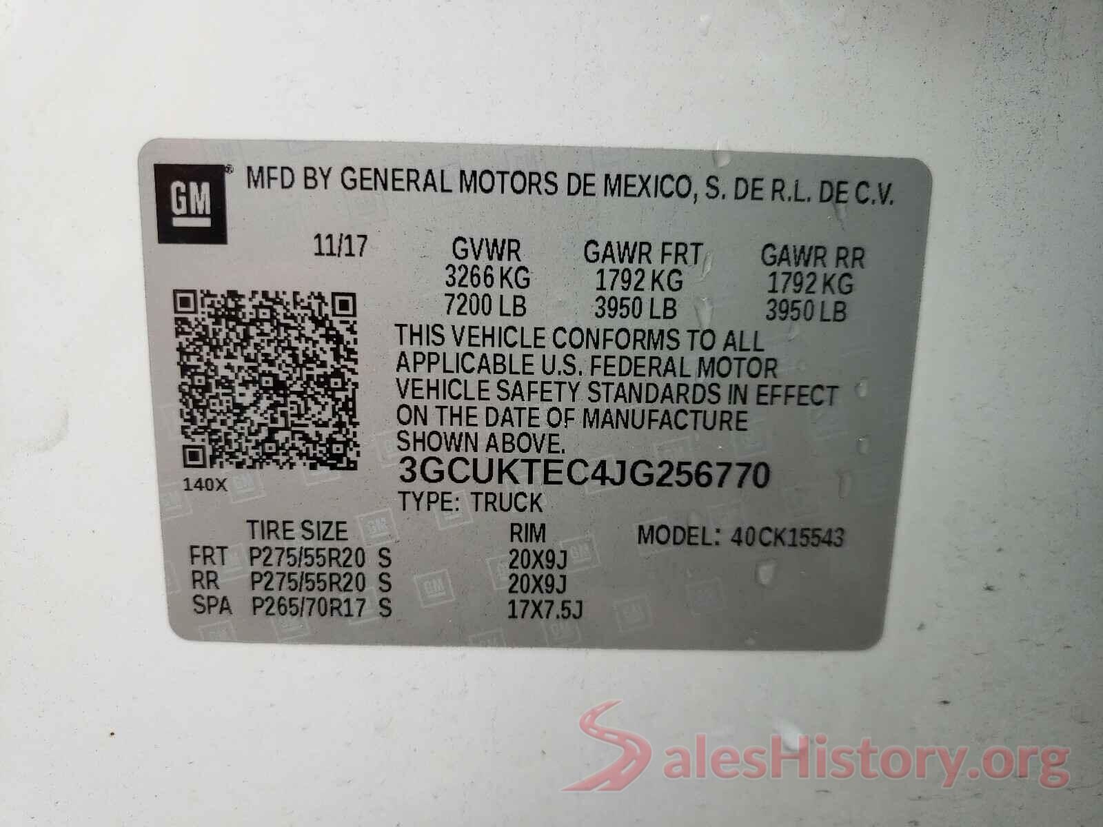 3GCUKTEC4JG256770 2018 CHEVROLET SILVERADO