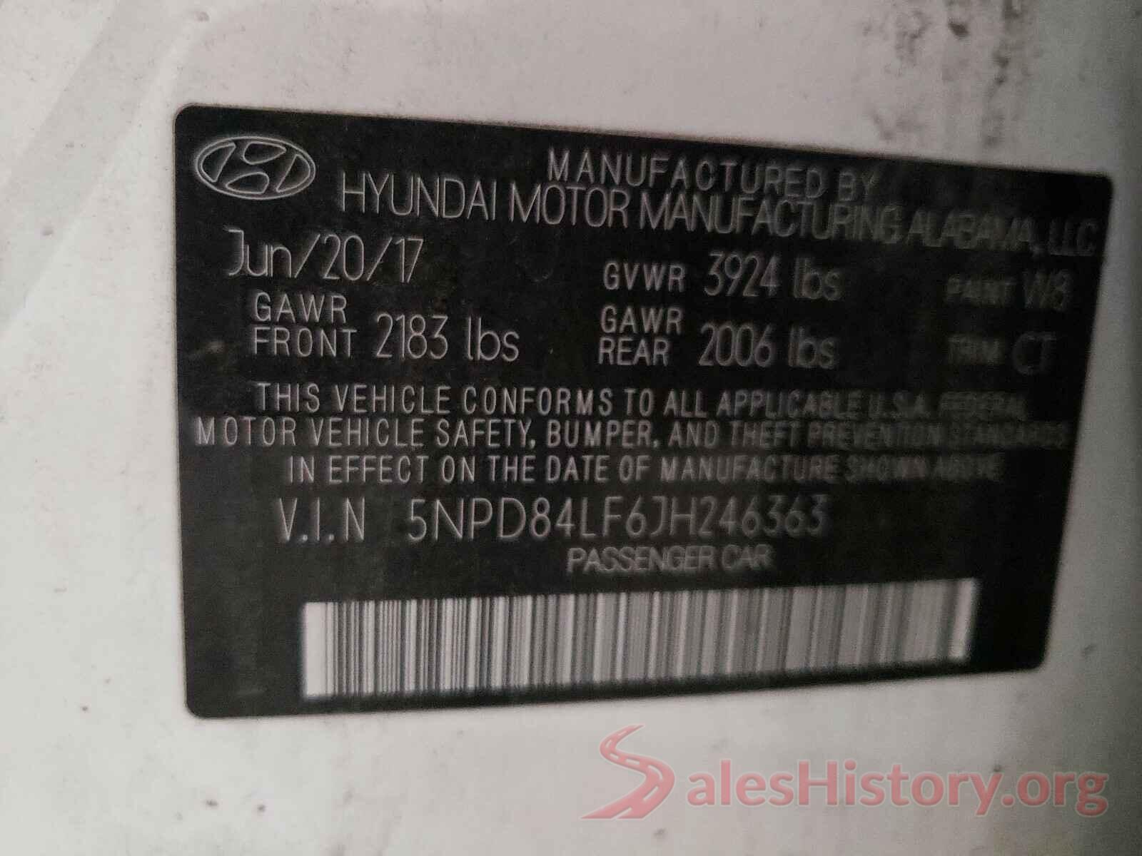 5NPD84LF6JH246363 2018 HYUNDAI ELANTRA