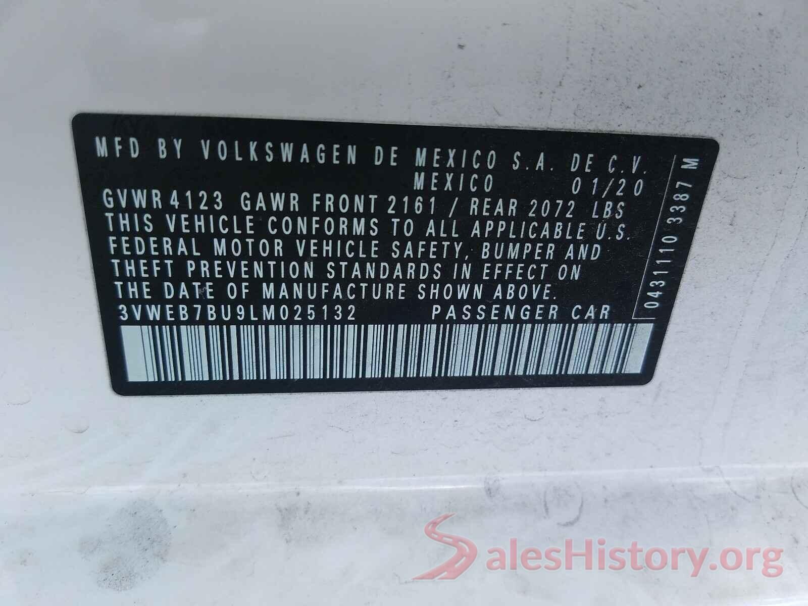 3VWEB7BU9LM025132 2020 VOLKSWAGEN JETTA