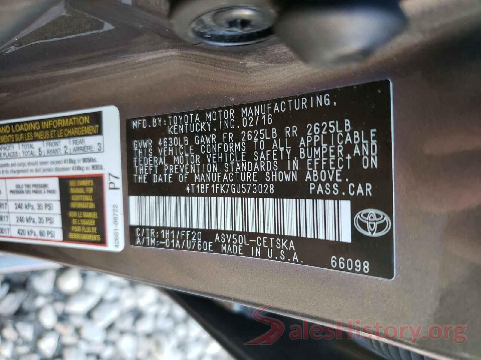 4T1BF1FK7GU573028 2016 TOYOTA CAMRY