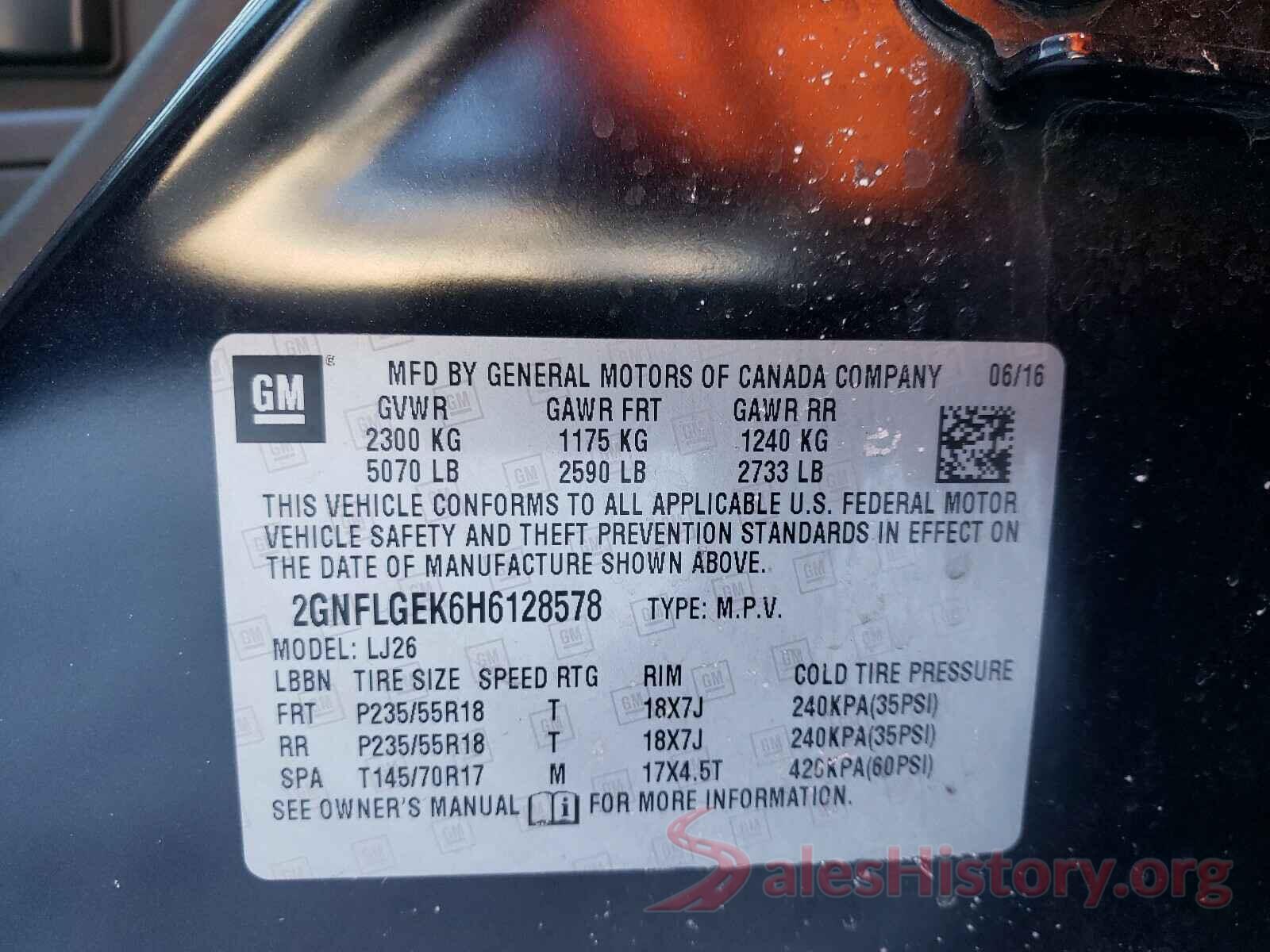 2GNFLGEK6H6128578 2017 CHEVROLET EQUINOX