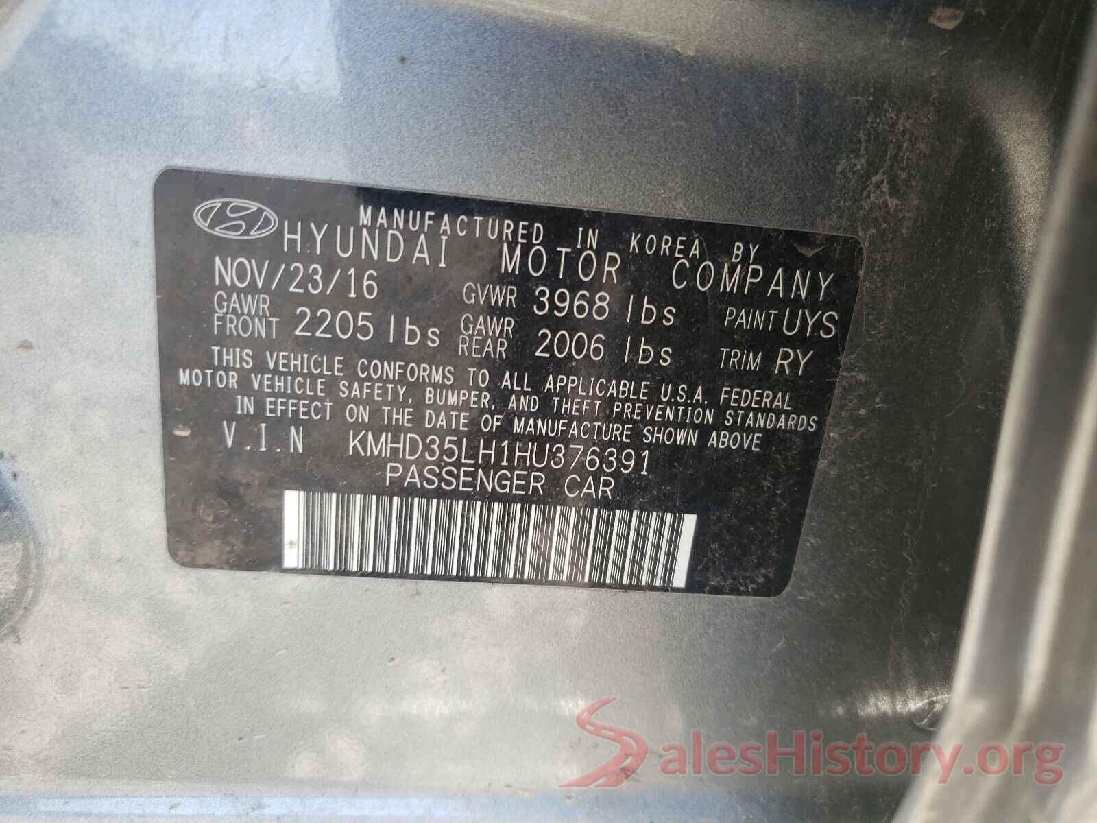 KMHD35LH1HU376391 2017 HYUNDAI ELANTRA