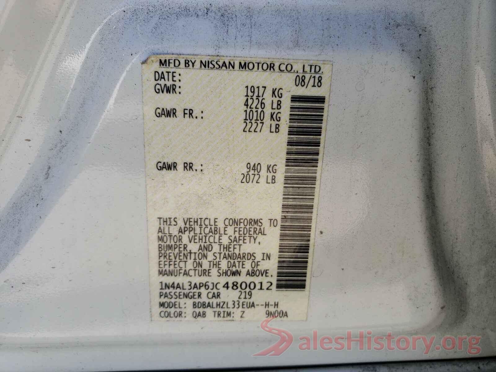 1N4AL3AP6JC480012 2018 NISSAN ALTIMA