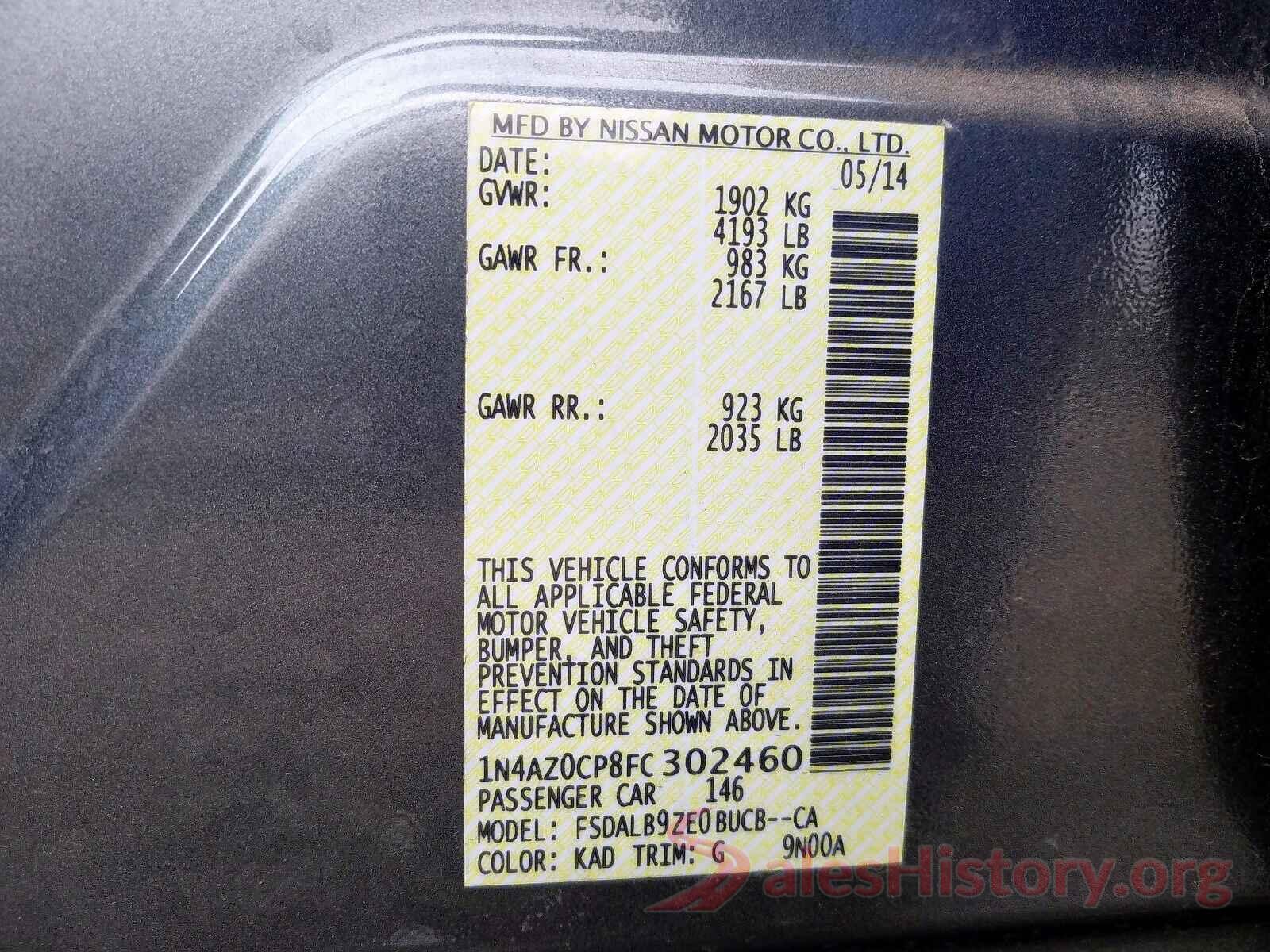 1N4AZ0CP8FC302460 2015 NISSAN LEAF