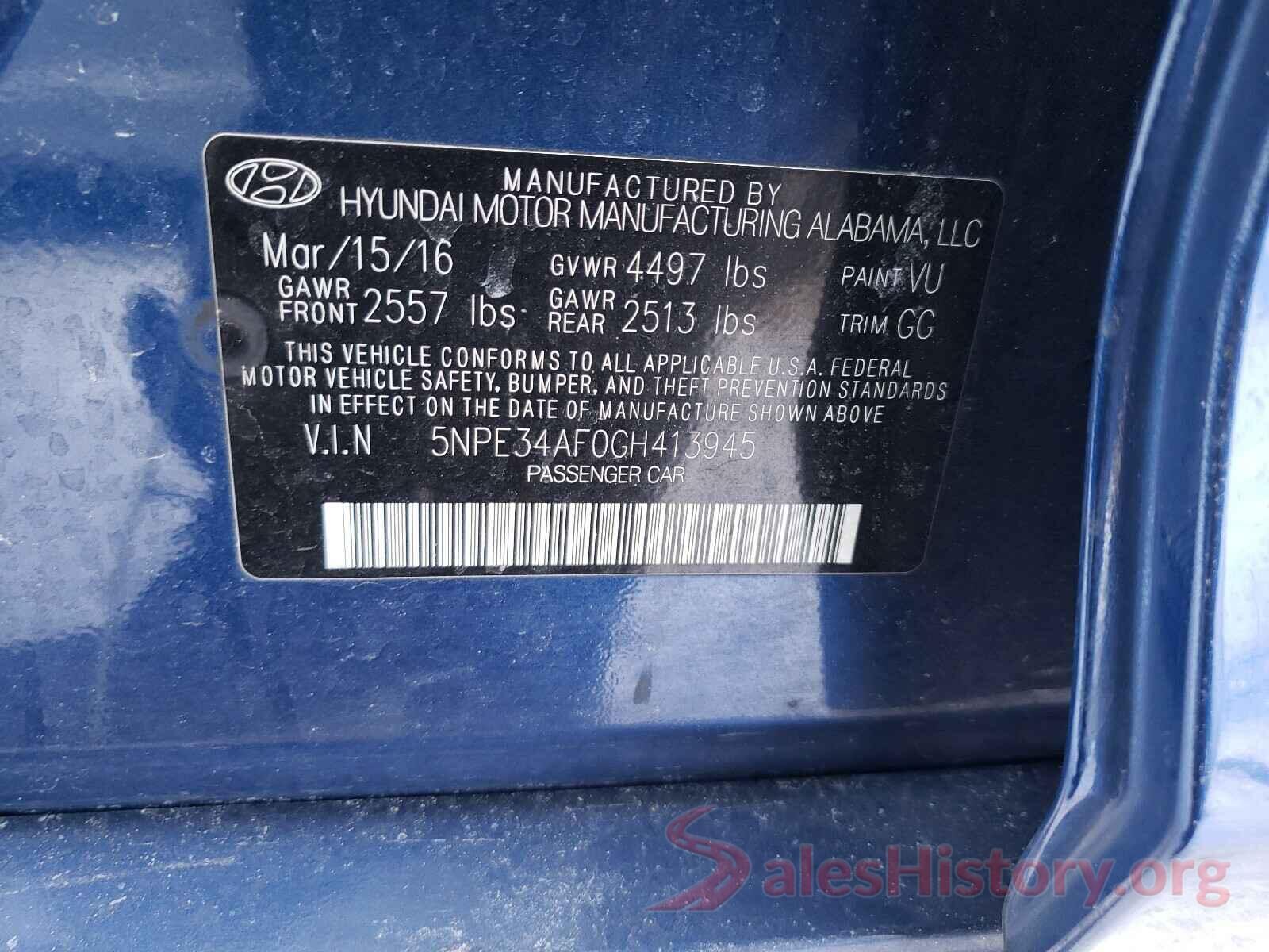 5NPE34AF0GH413945 2016 HYUNDAI SONATA