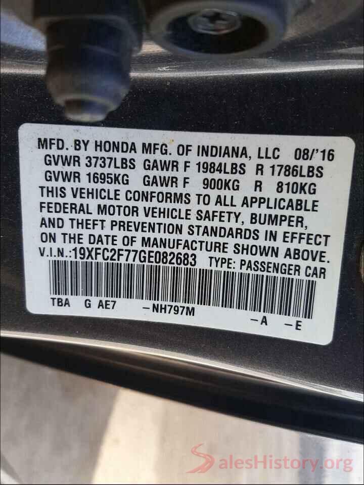 19XFC2F77GE082683 2016 HONDA CIVIC