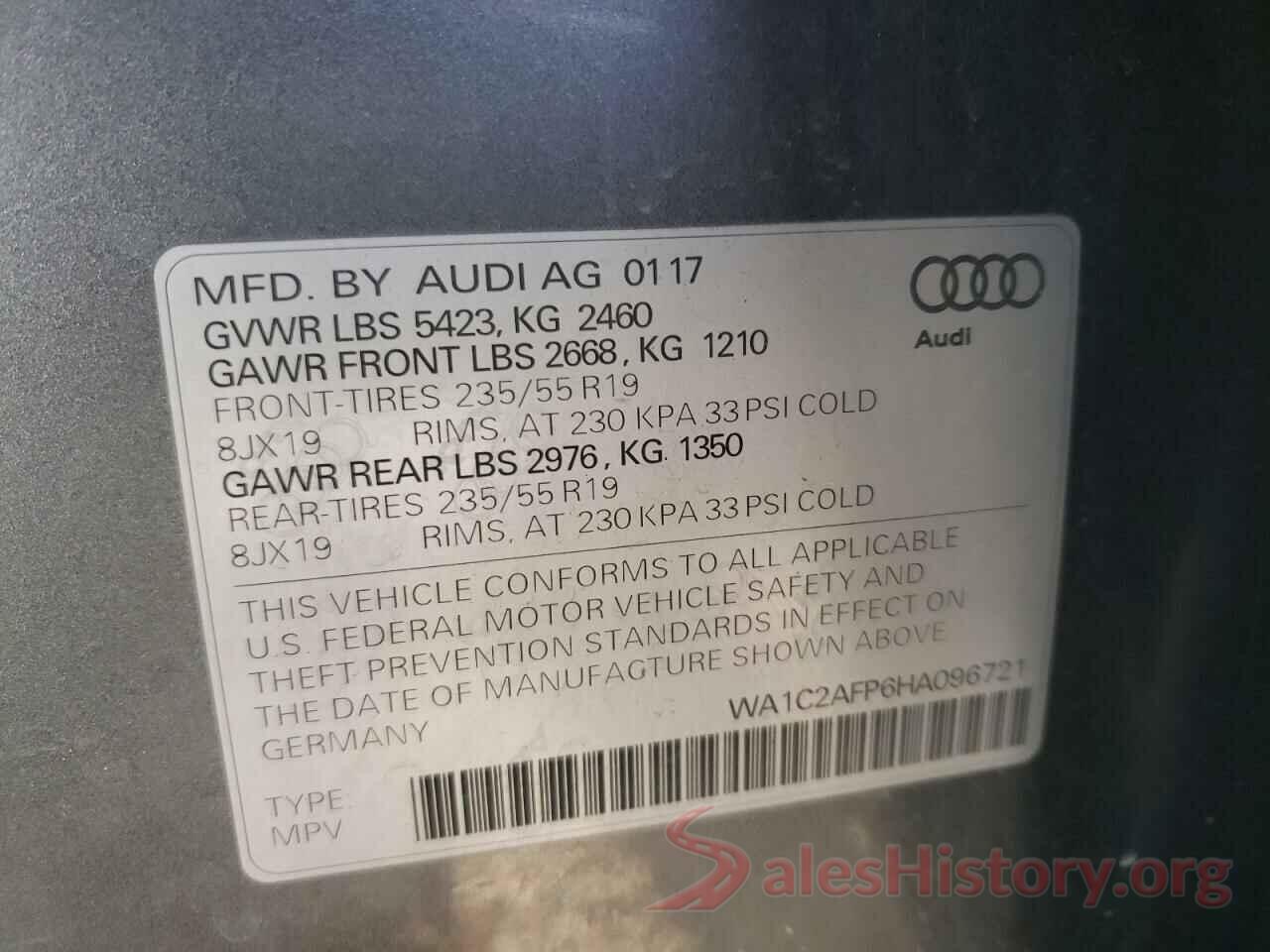 WA1C2AFP6HA096721 2017 AUDI Q5