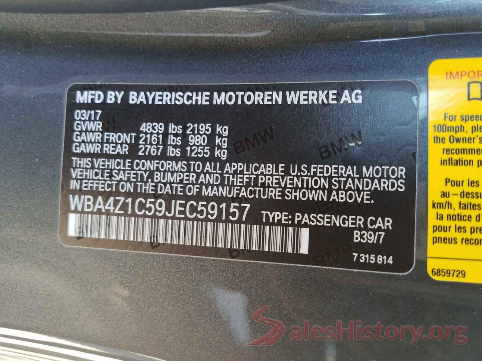 WBA4Z1C59JEC59157 2018 BMW 4 SERIES