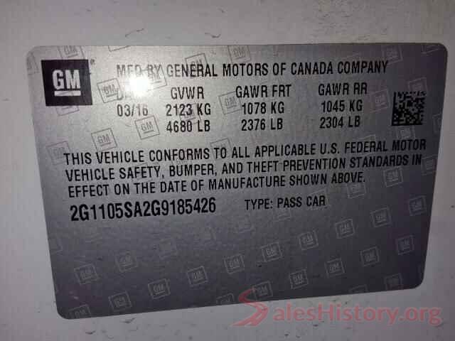 2G1105SA2G9185426 2016 CHEVROLET IMPALA