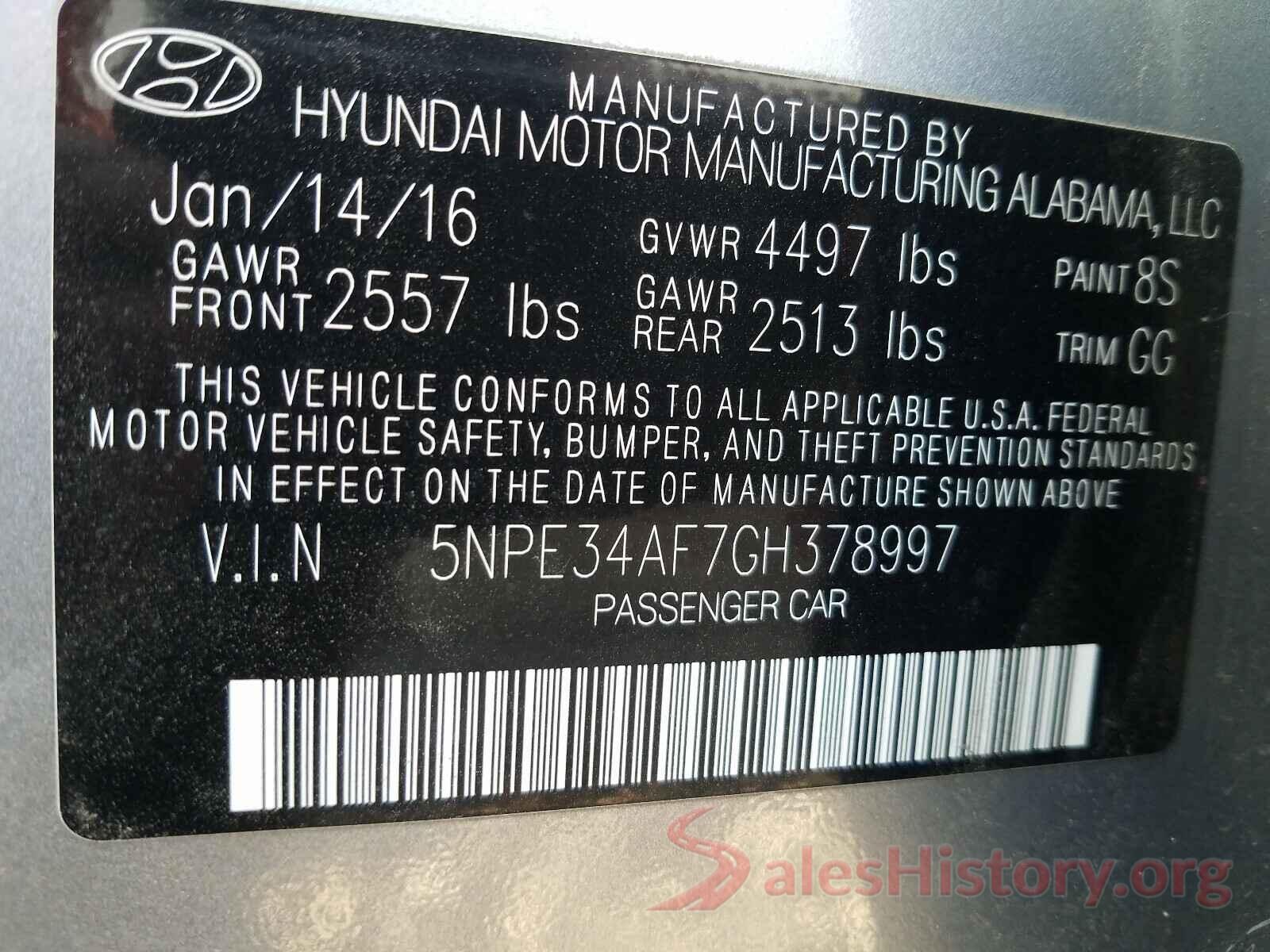 5NPE34AF7GH378997 2016 HYUNDAI SONATA