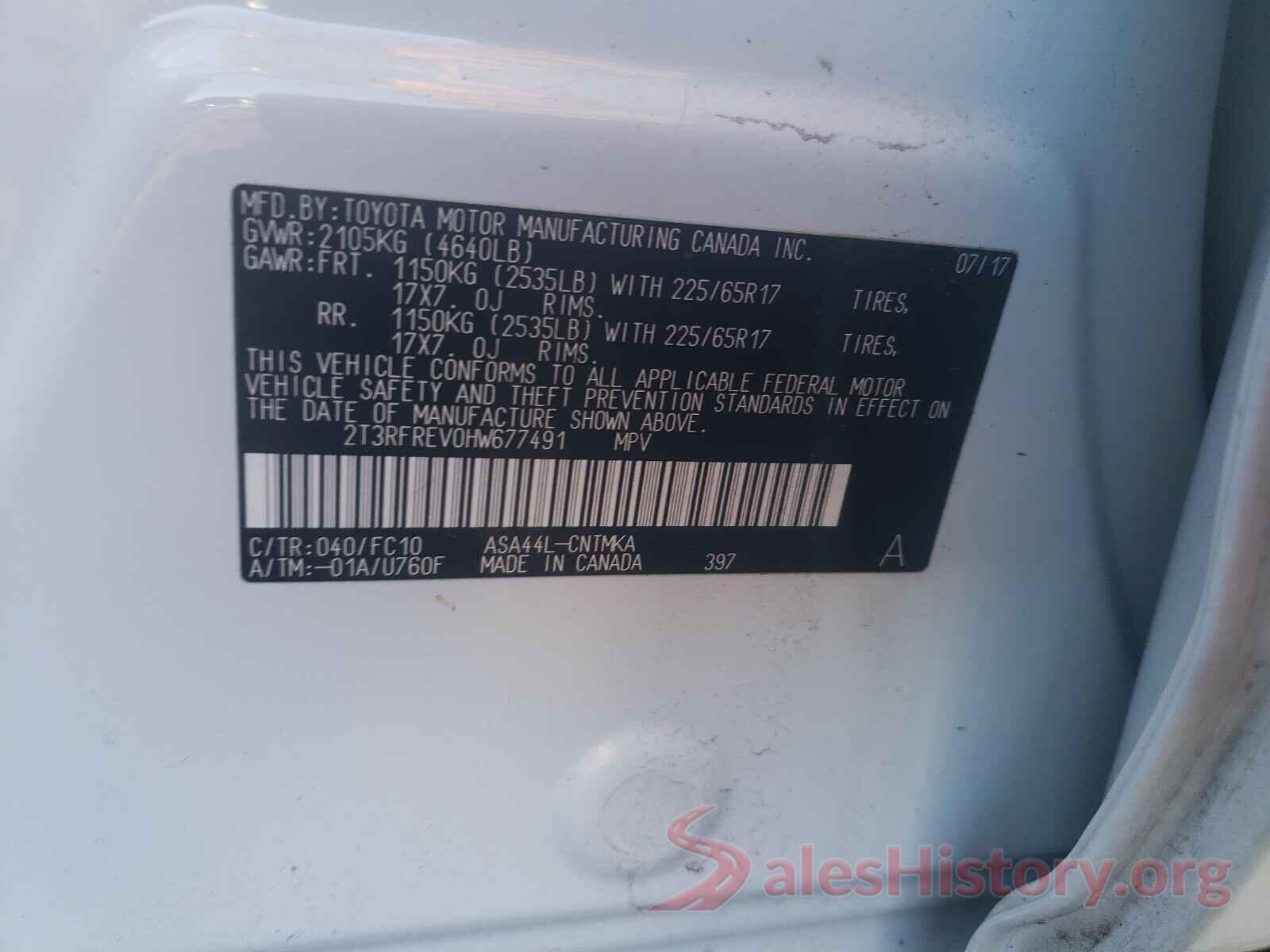 2T3RFREV0HW677491 2017 TOYOTA RAV4