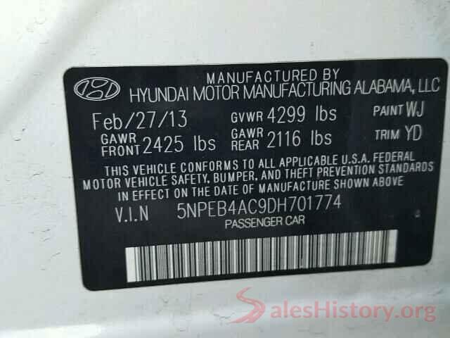 5NPEB4AC9DH701774 2013 HYUNDAI SONATA