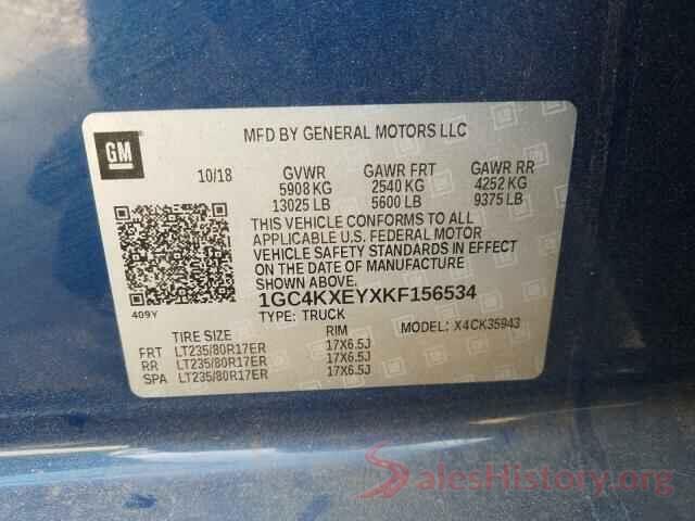 1GC4KXEYXKF156534 2019 CHEVROLET SILVERADO