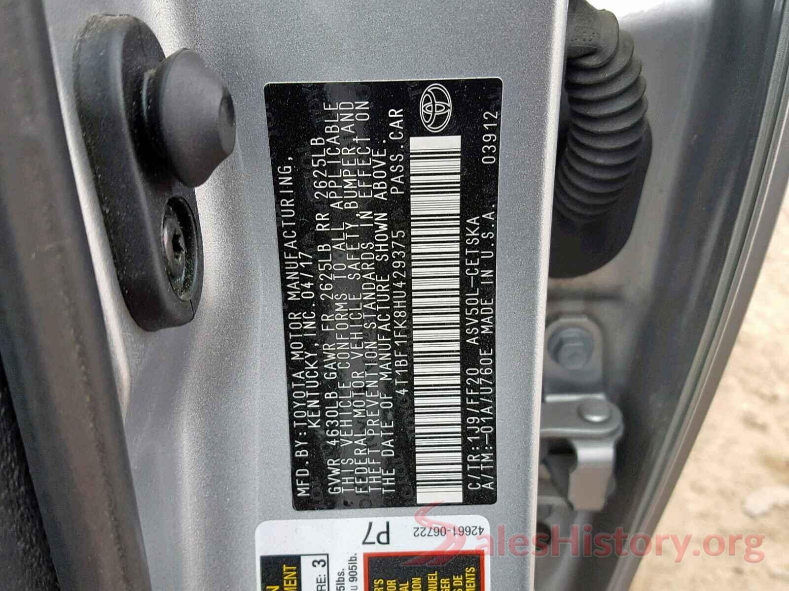 4T1BF1FK8HU429375 2017 TOYOTA CAMRY