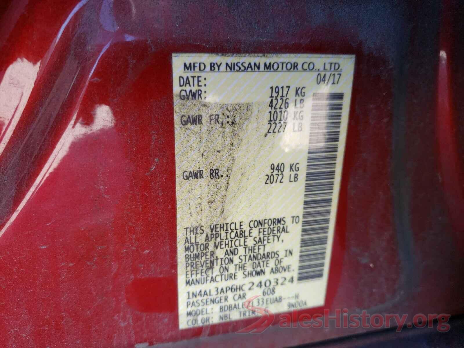 1N4AL3AP6HC240324 2017 NISSAN ALTIMA