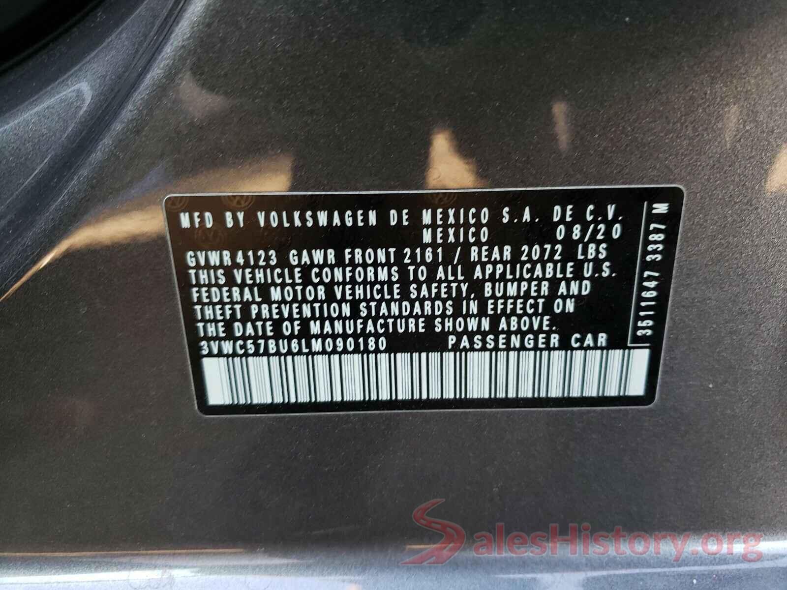 3VWC57BU6LM090180 2020 VOLKSWAGEN JETTA