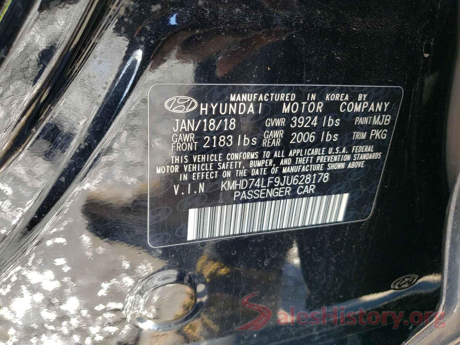 KMHD74LF9JU628178 2018 HYUNDAI ELANTRA