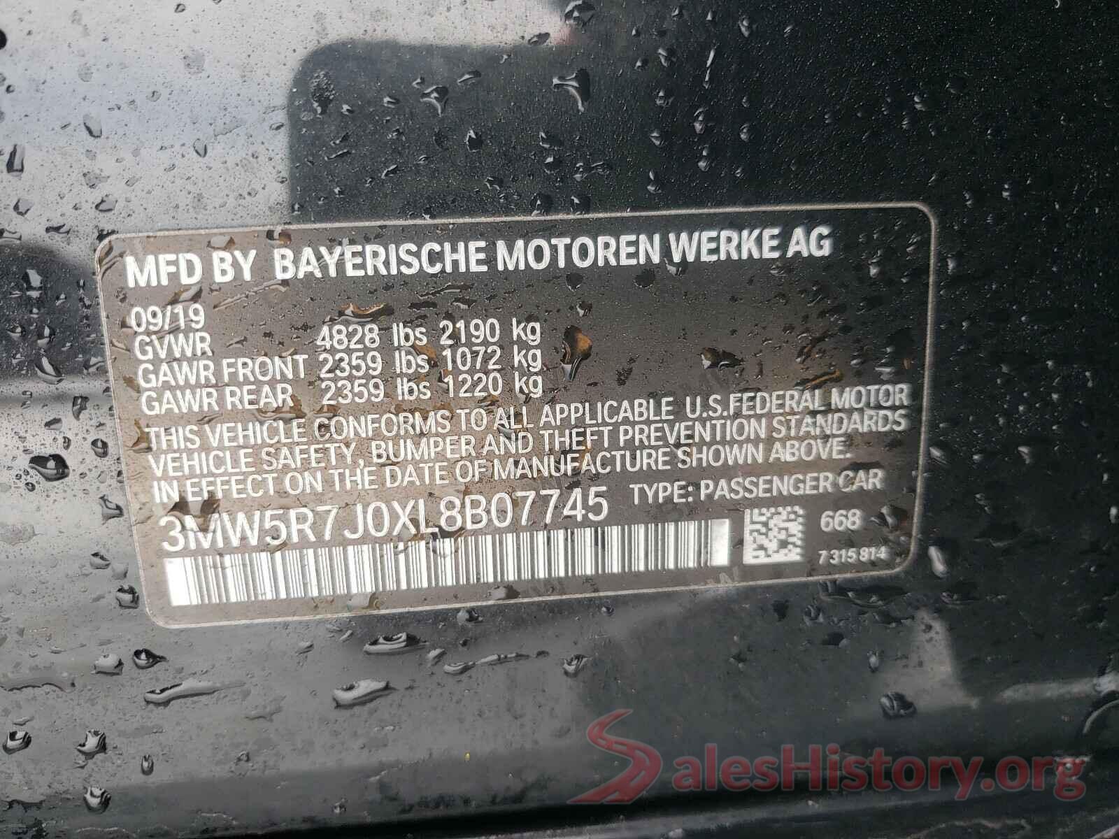 3MW5R7J0XL8B07745 2020 BMW 3 SERIES