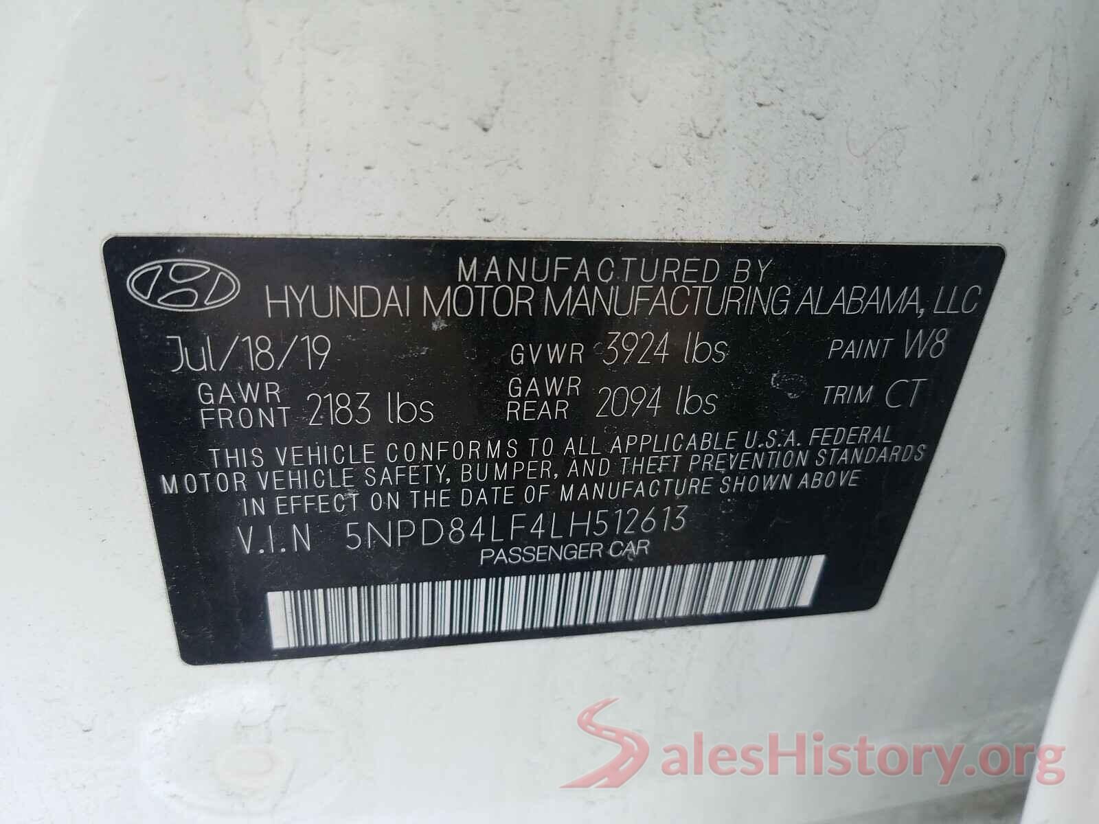 5NPD84LF4LH512613 2020 HYUNDAI ELANTRA