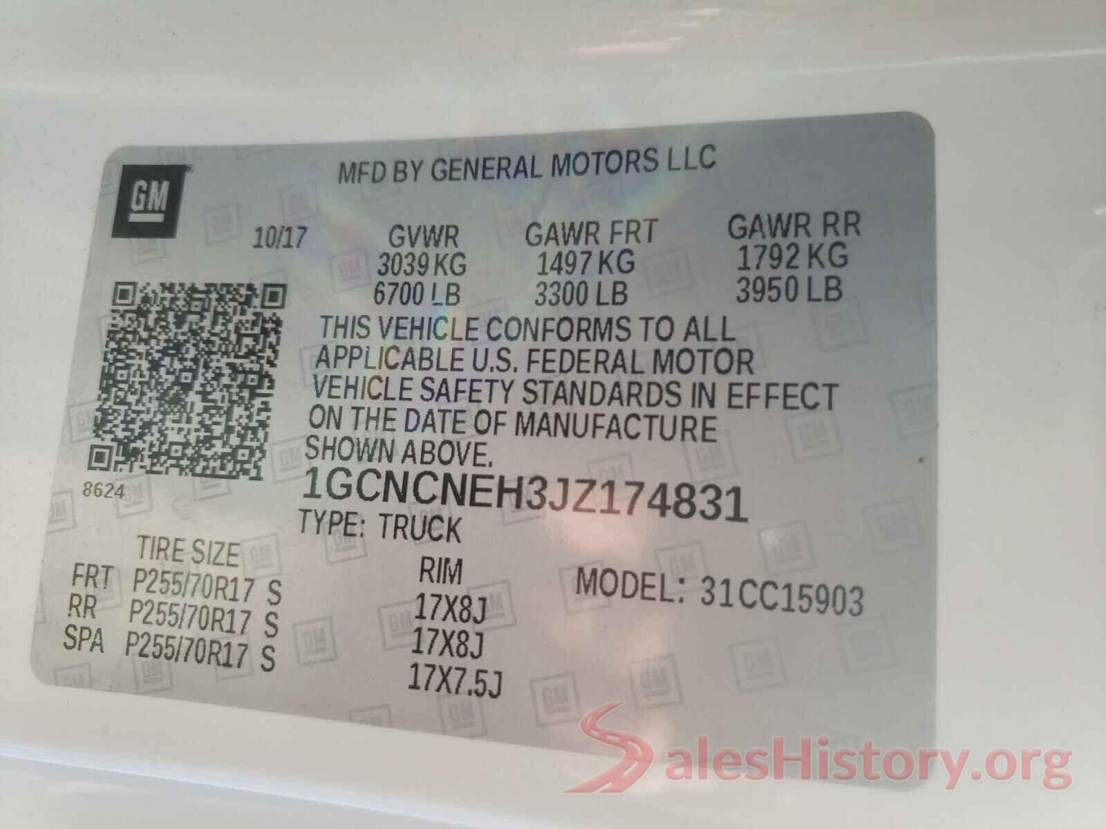 1GCNCNEH3JZ174831 2018 CHEVROLET SILVERADO