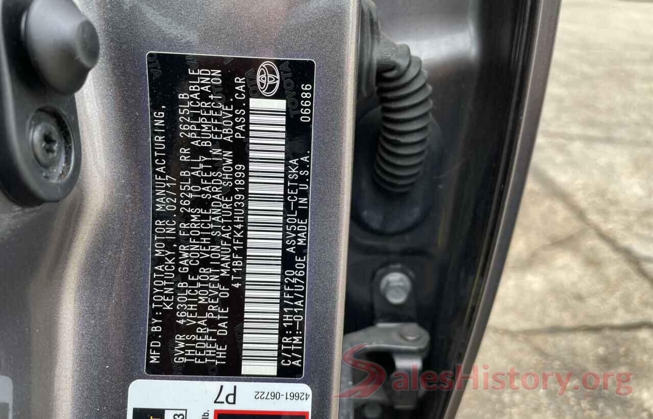 4T1BF1FK4HU391899 2017 TOYOTA CAMRY