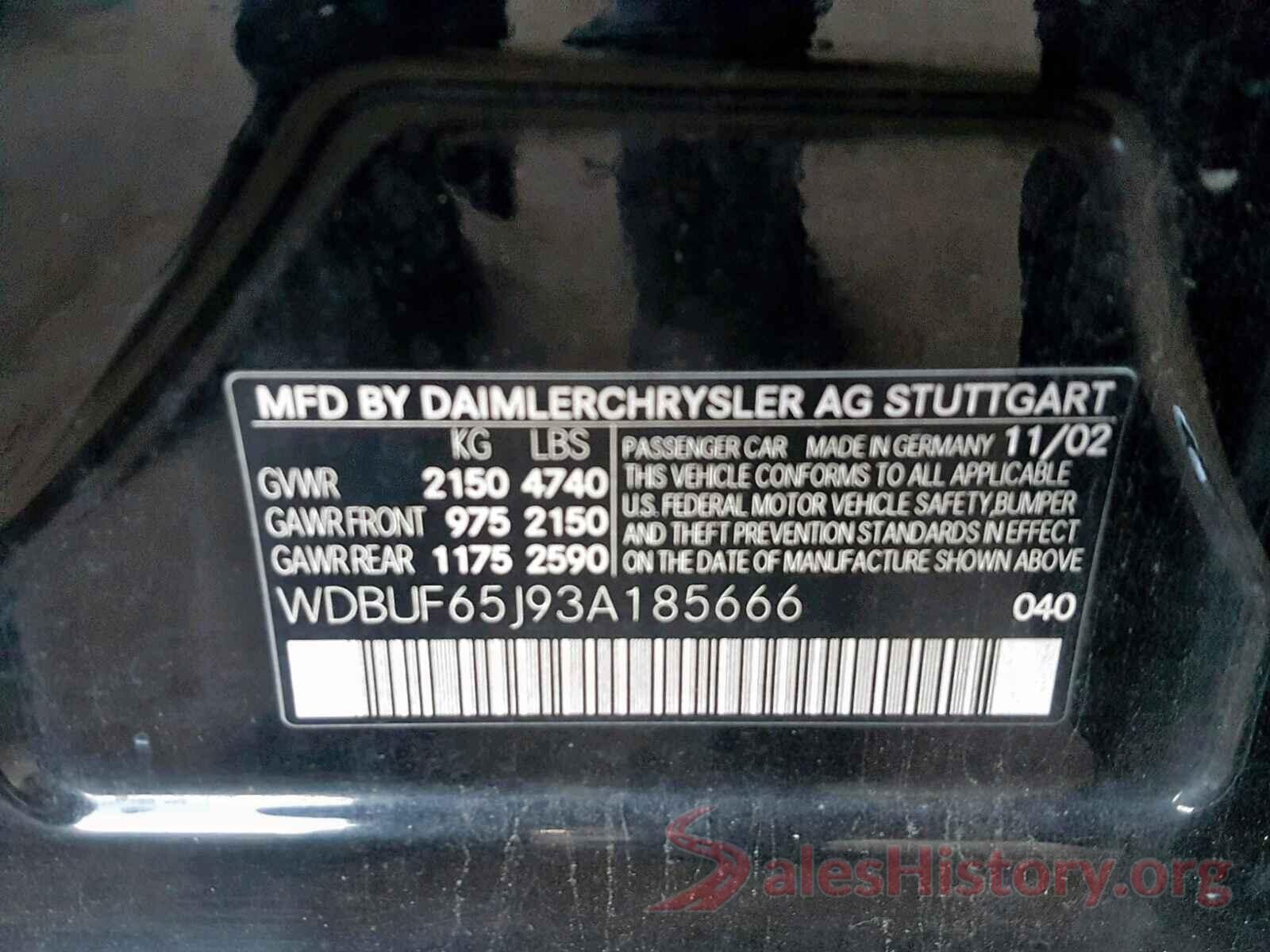 WDBUF65J93A185666 2003 MERCEDES-BENZ E CLASS