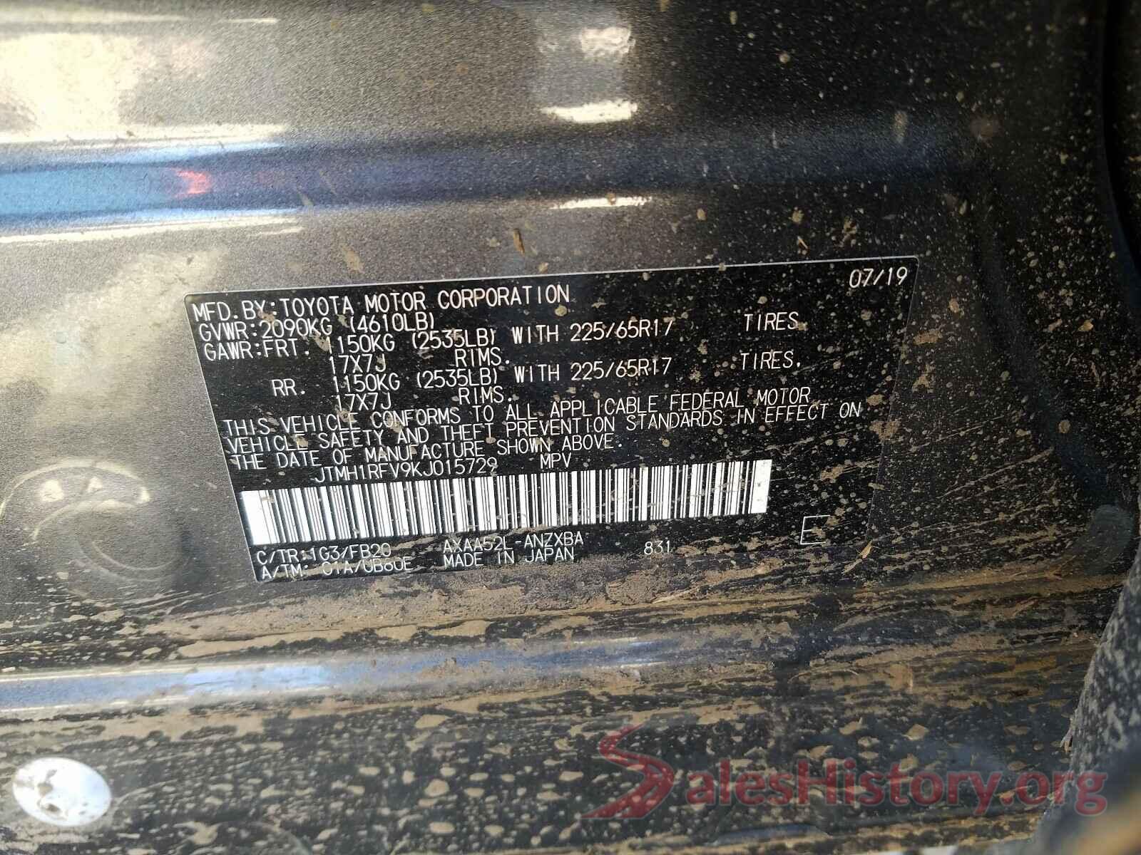 JTMH1RFV9KJ015729 2019 TOYOTA RAV4