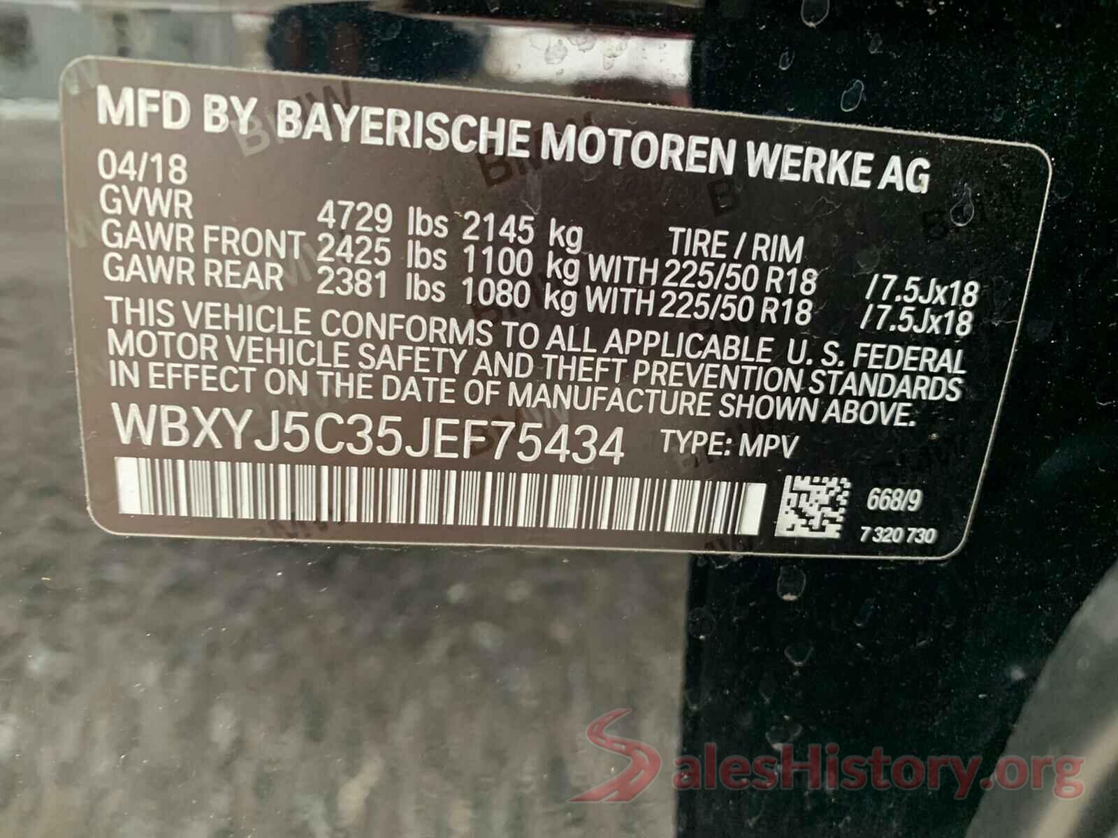 WBXYJ5C35JEF75434 2018 BMW X2