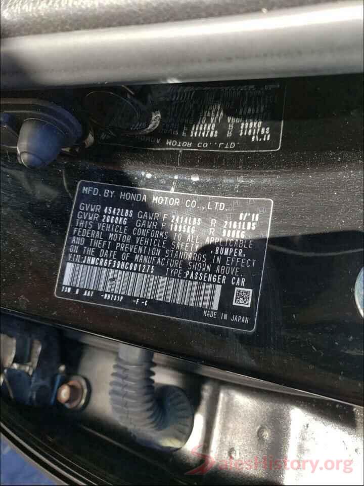 JHMCR6F39HC001275 2017 HONDA ACCORD