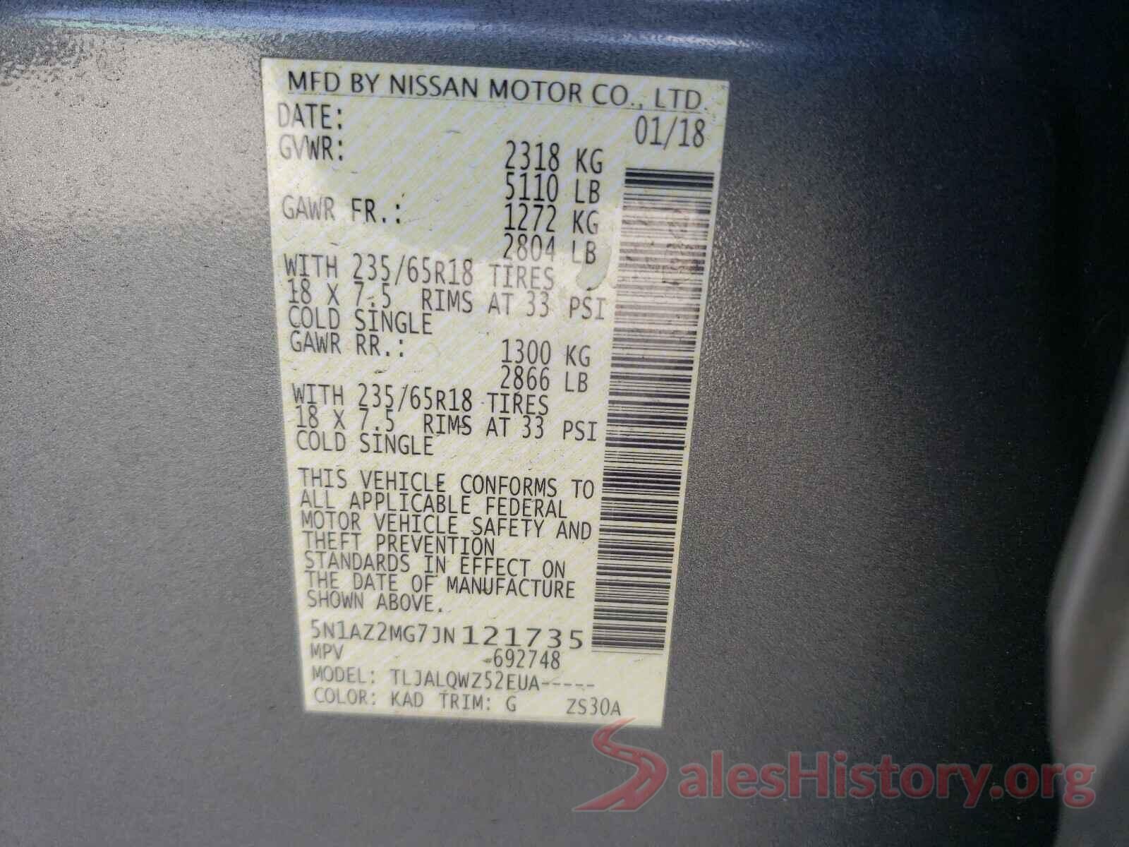 5N1AZ2MG7JN121735 2018 NISSAN MURANO