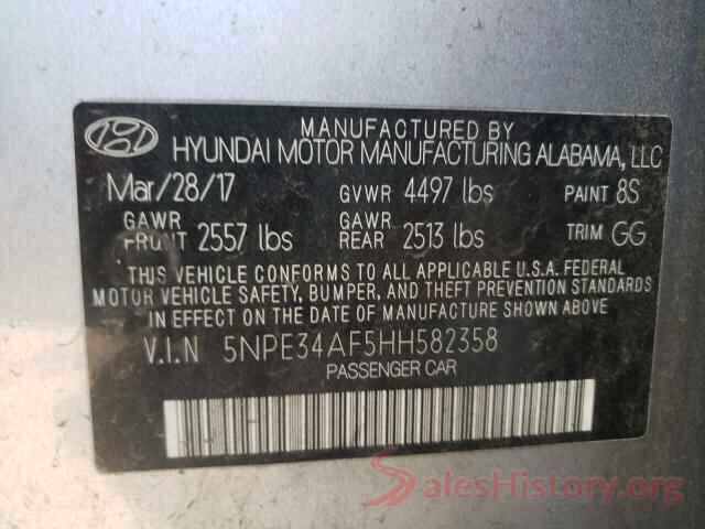 5NPE34AF5HH582358 2017 HYUNDAI SONATA