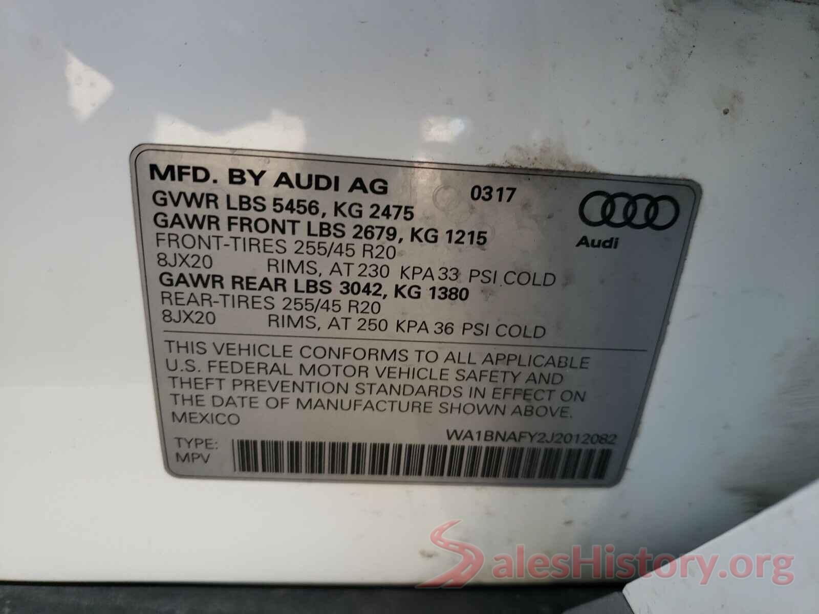 WA1BNAFY2J2012082 2018 AUDI Q5