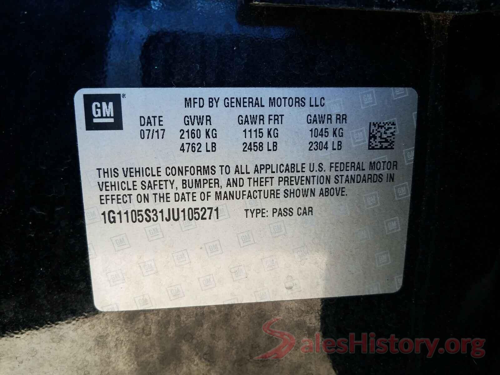 1G1105S31JU105271 2018 CHEVROLET IMPALA