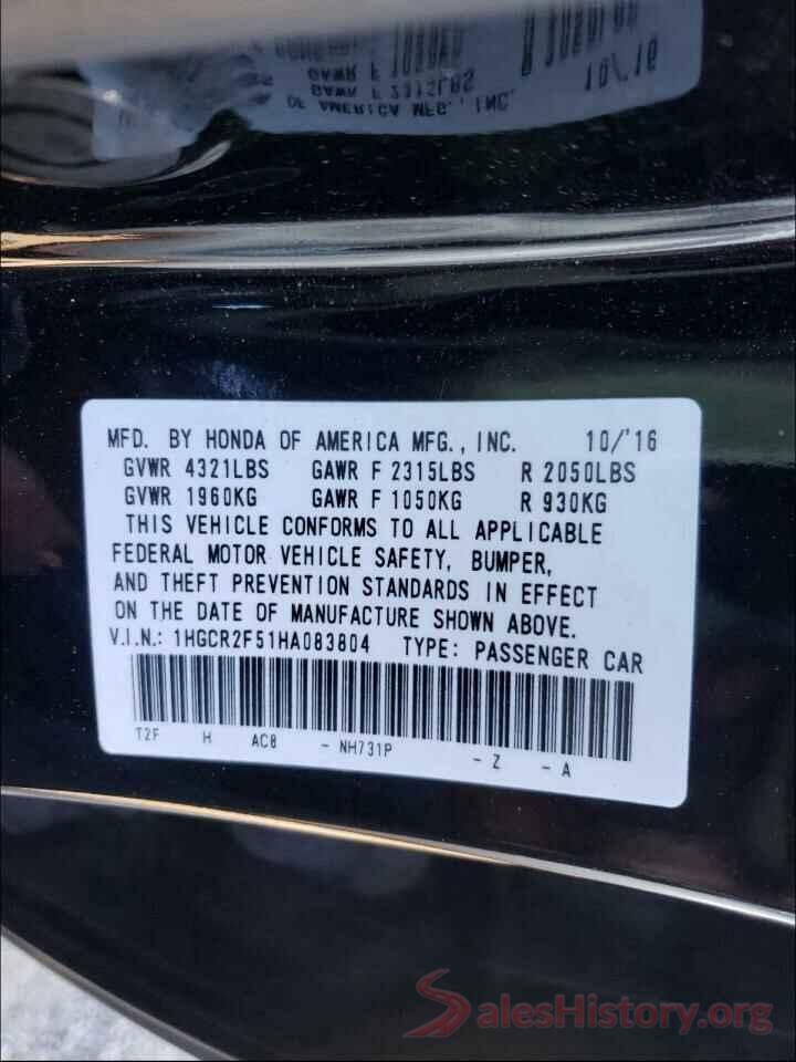 1HGCR2F51HA083804 2017 HONDA ACCORD