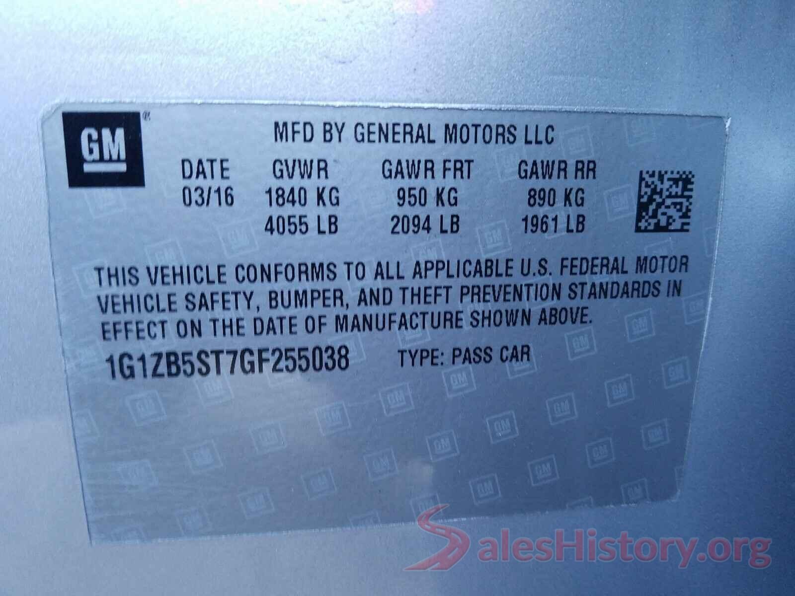 1G1ZB5ST7GF255038 2016 CHEVROLET MALIBU