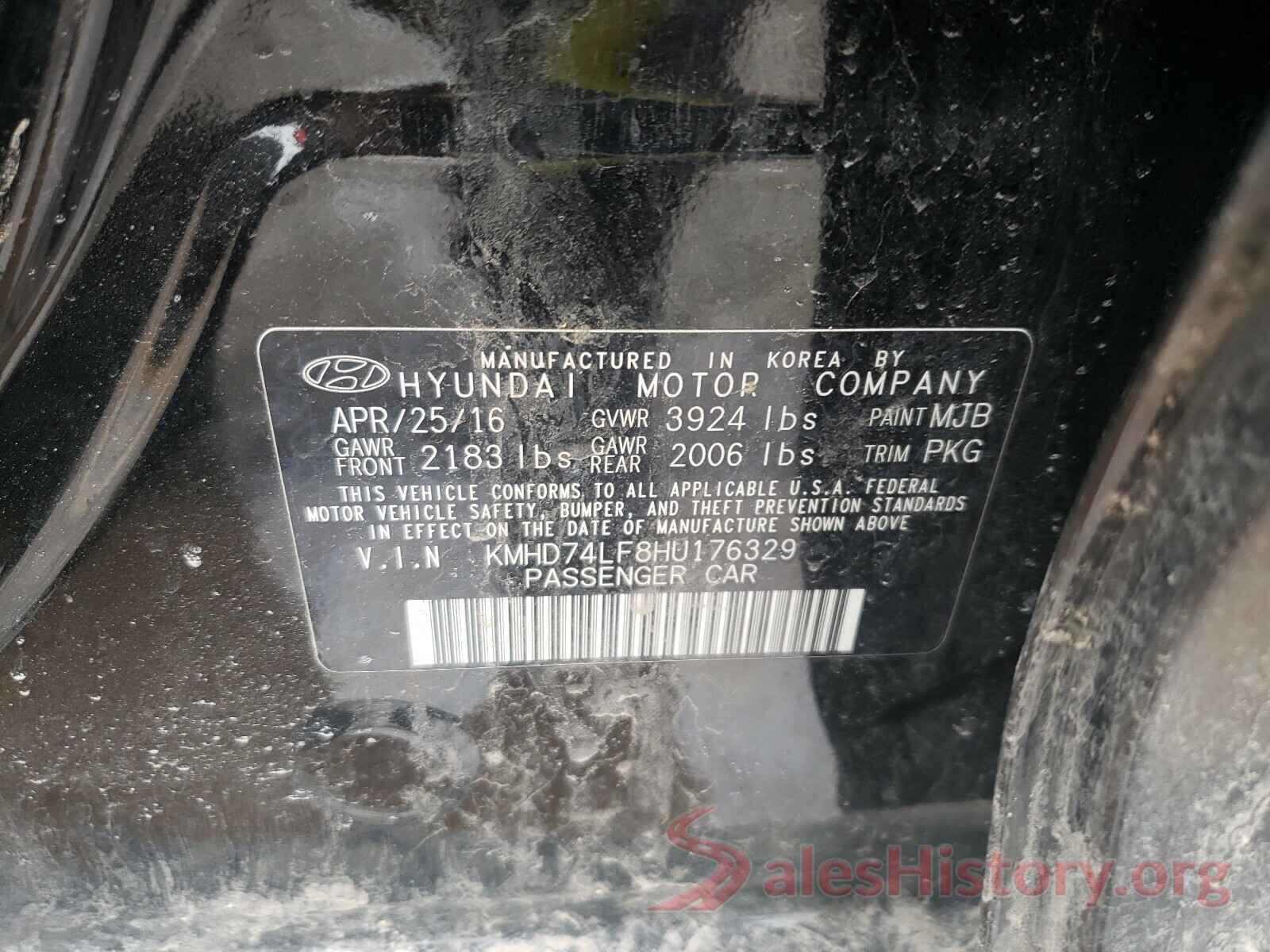 KMHD74LF8HU176329 2017 HYUNDAI ELANTRA