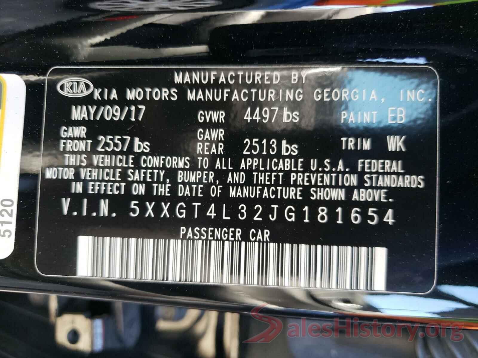 5XXGT4L32JG181654 2018 KIA OPTIMA