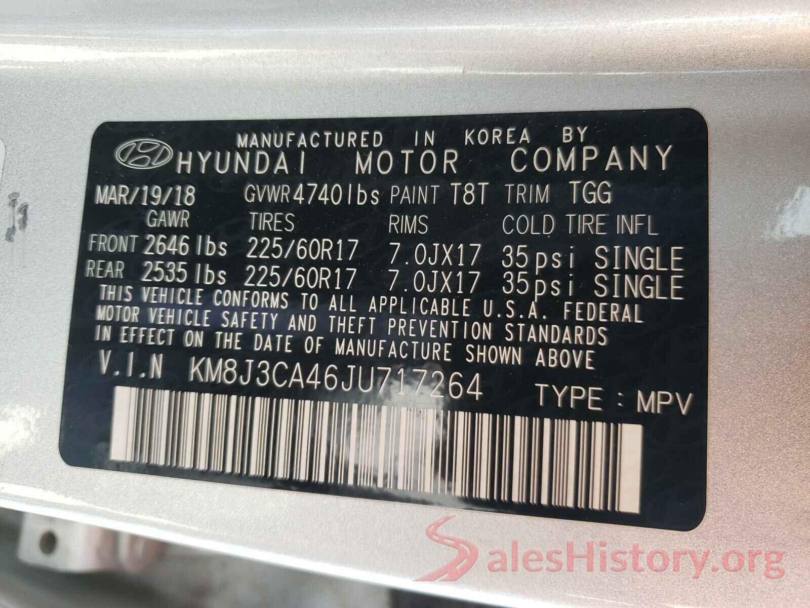 KM8J3CA46JU717264 2018 HYUNDAI TUCSON