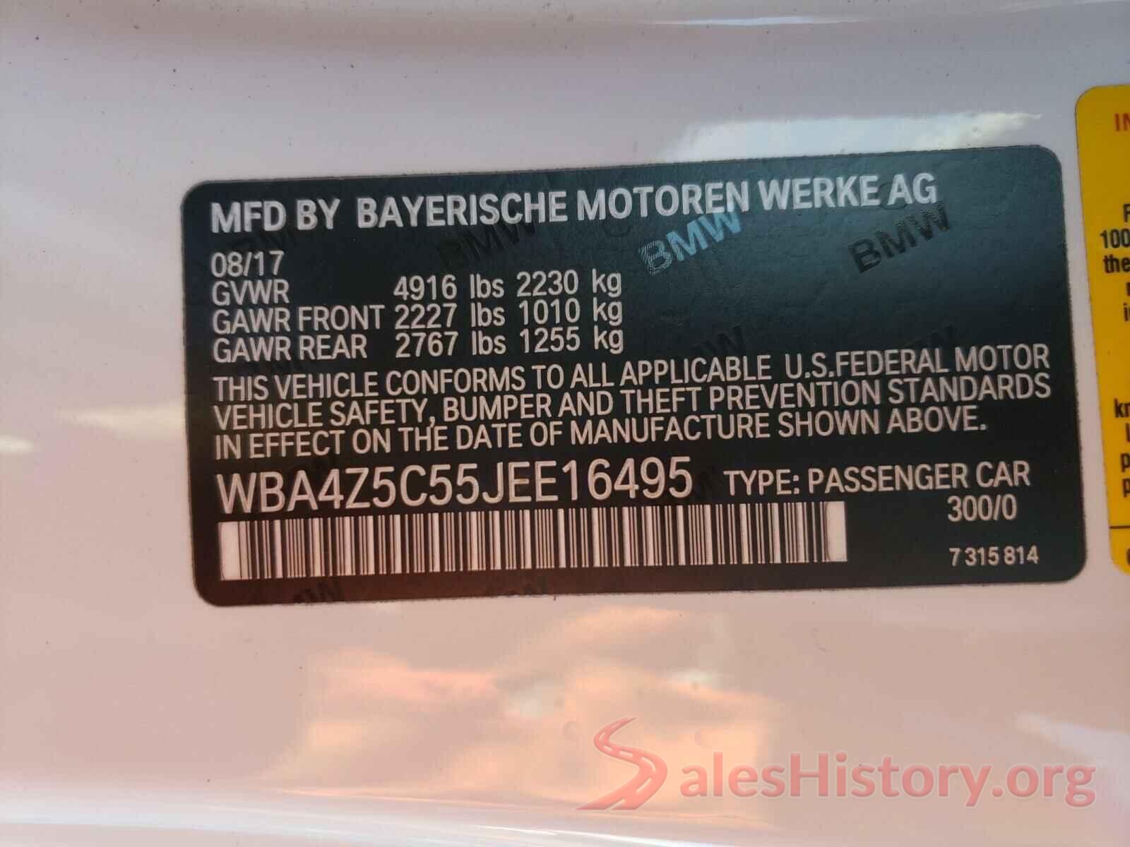 WBA4Z5C55JEE16495 2018 BMW 4 SERIES