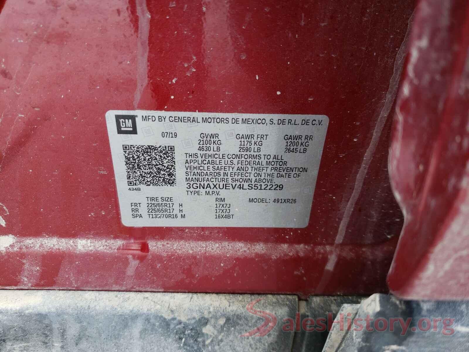 3GNAXUEV4LS512229 2020 CHEVROLET EQUINOX