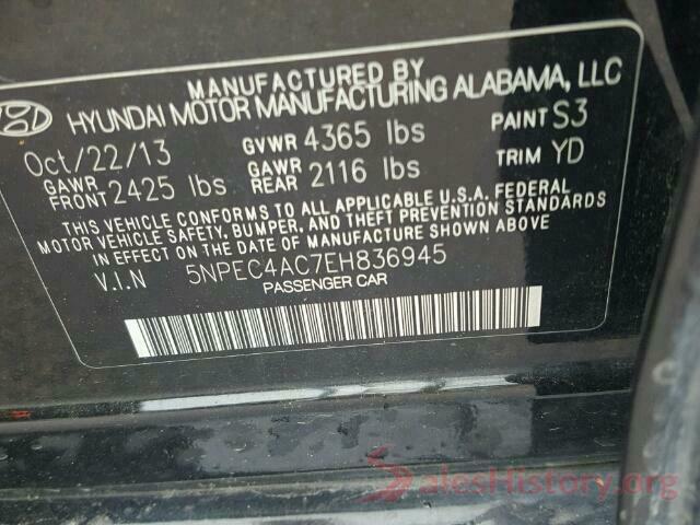 5NPEC4AC7EH836945 2014 HYUNDAI SONATA