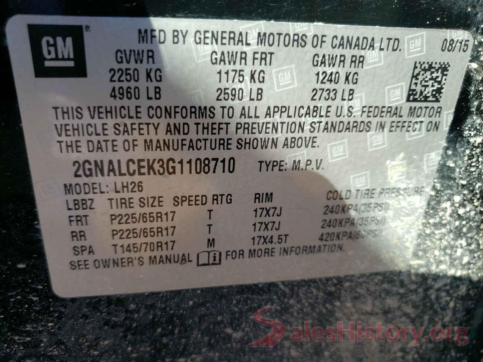 2GNALCEK3G1108710 2016 CHEVROLET EQUINOX