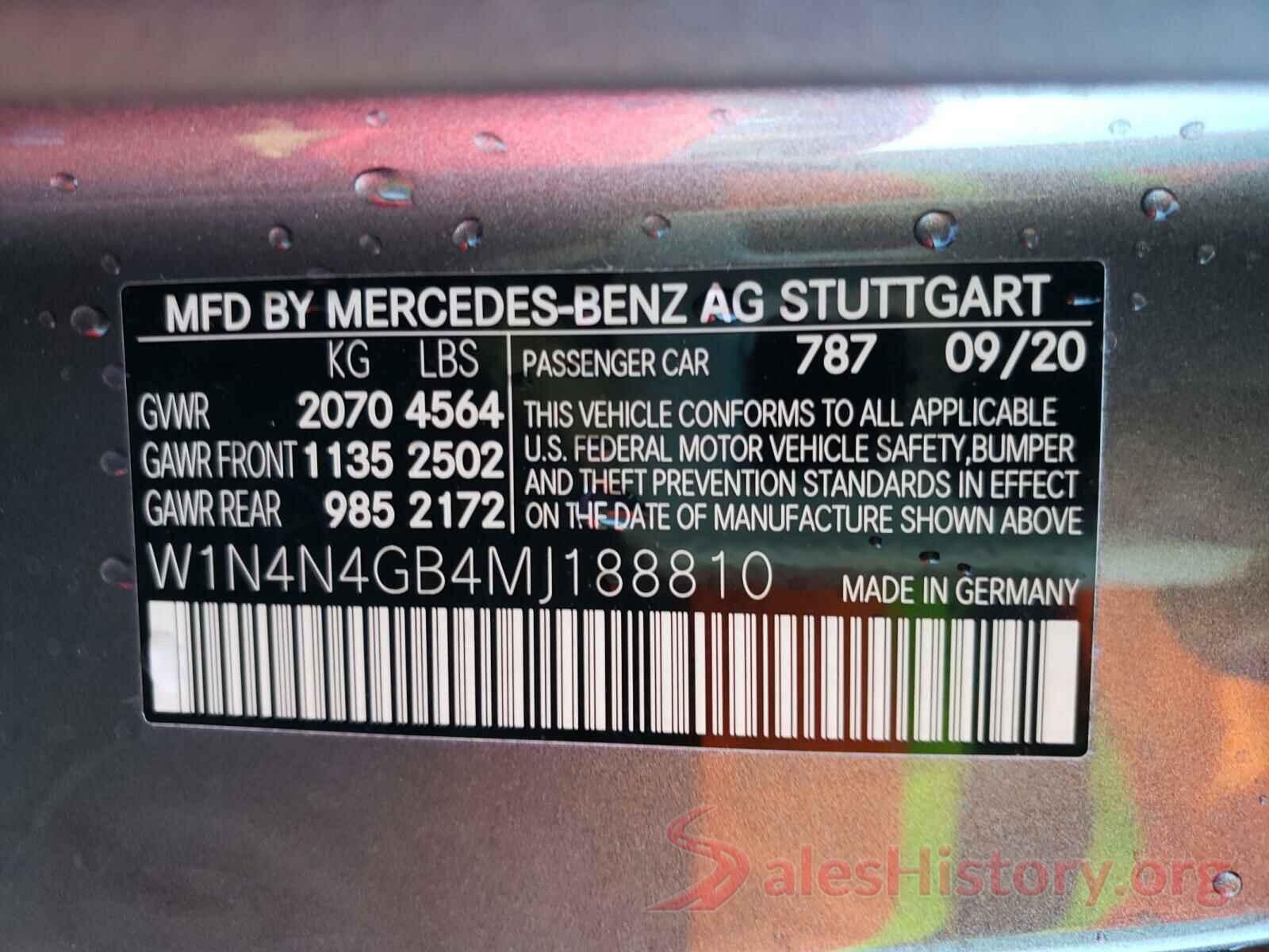 W1N4N4GB4MJ188810 2021 MERCEDES-BENZ G CLASS